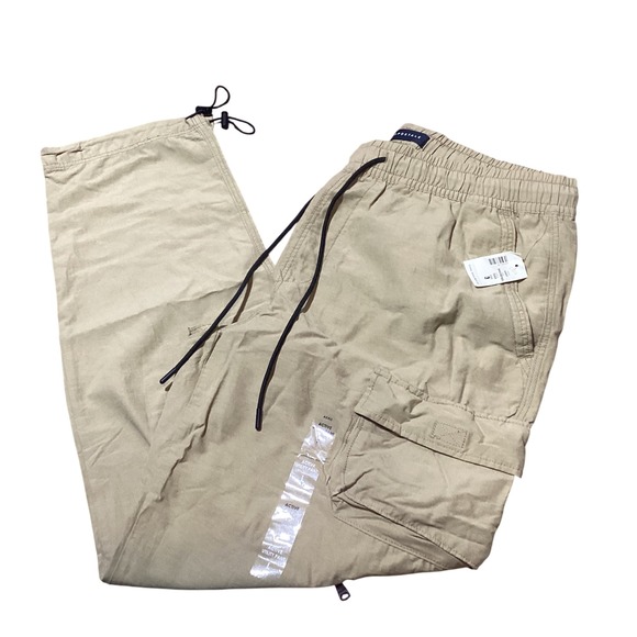 Aeropostale‎ Active Utility Cargo Pants Mens Size L Drawstring Waist Khaki - NWT